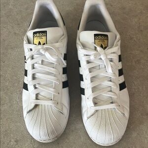 Adidas White and Black Superstar Sneakers like new
